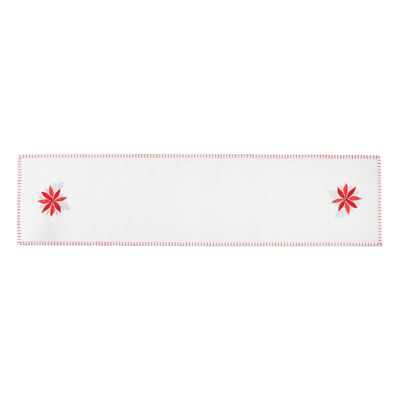 Poinsettia Christmas Felt Runner