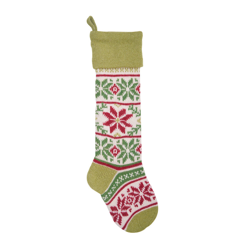 Noel Snowflake Knit Stocking