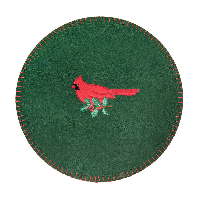 Cardinal Holly Felt RD Placemat