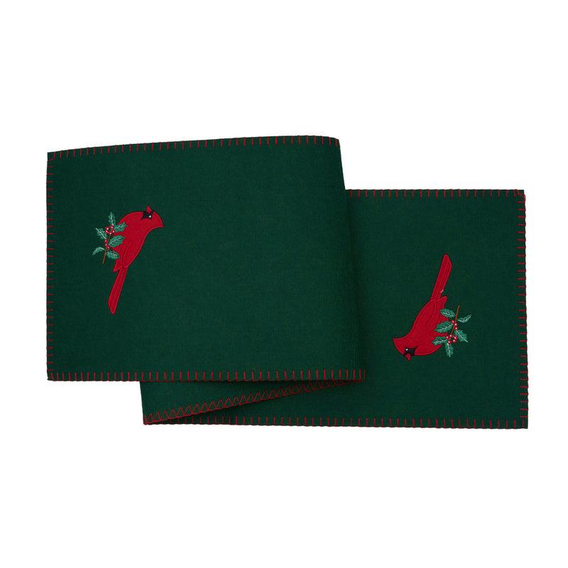 Cardinal Holly Felt Runner
