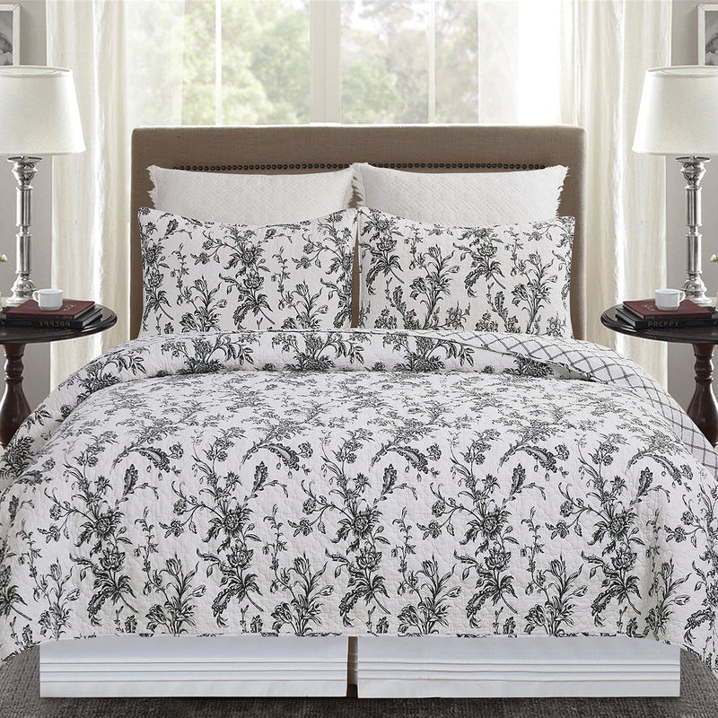 Bleighton Black King Quilt Set