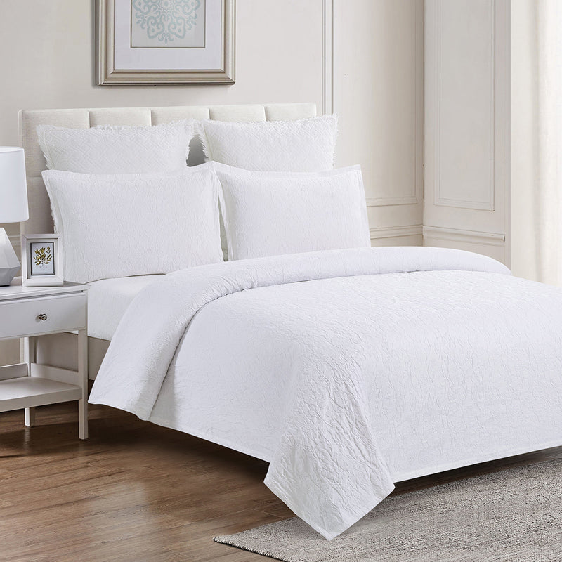 Shiloh White Queen Coverlet Set