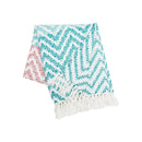 Chevron Coral /Green Throw