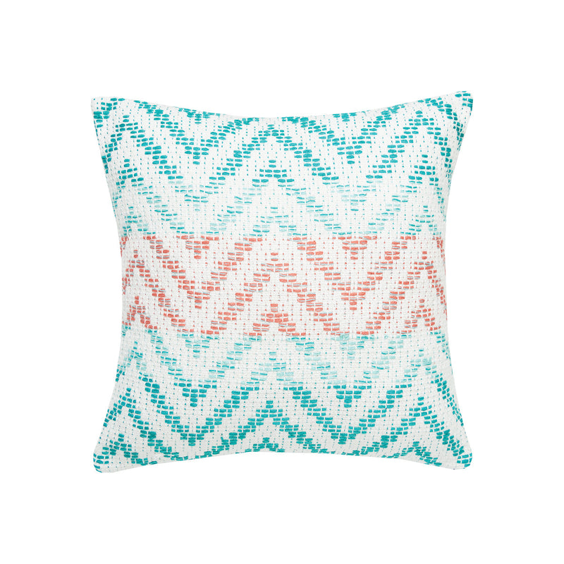 Chevron Coral /Green Pillow