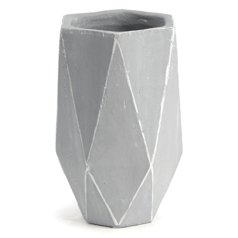 Napa Home Garden,  GEOMETRIC 6" PLANTR LT CHARCOAL GY,cd213gy