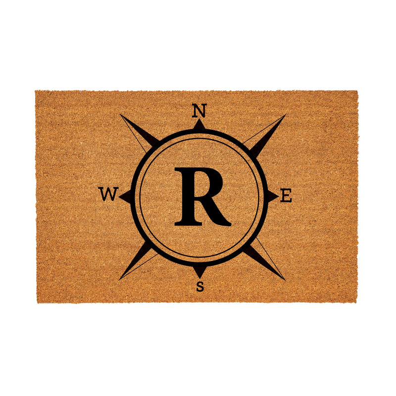 Coastal Coir Mat Compass Monogram 36x24"