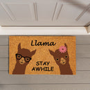 Floral Llama Coir Mat