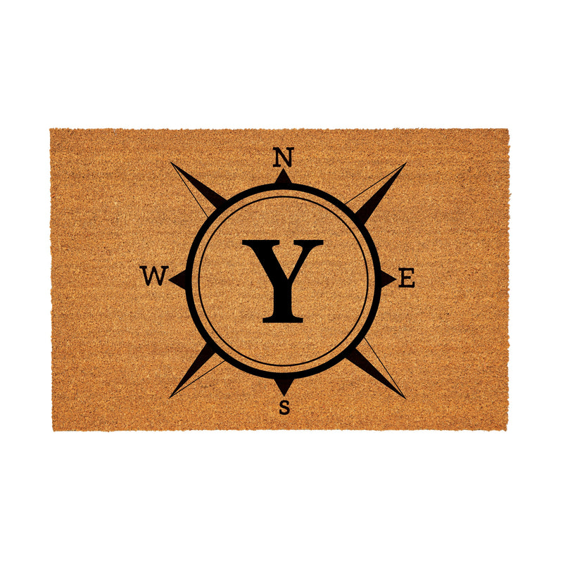 Coastal Coir Mat Compass Monogram 36x24"
