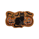 Black Cat & Pumpkins Shaped Coir Mat