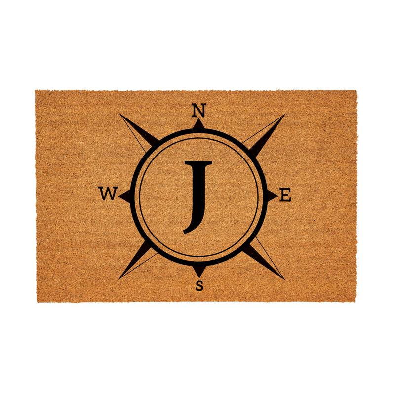 Coastal Coir Mat Compass Monogram 36x24"