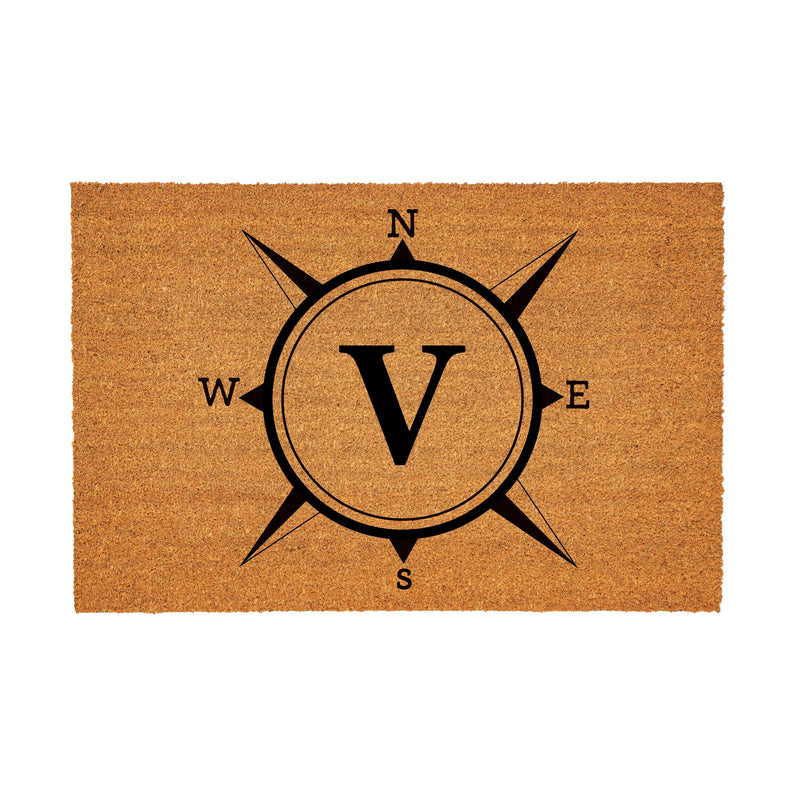 Coastal Coir Mat Compass Monogram 36x24"