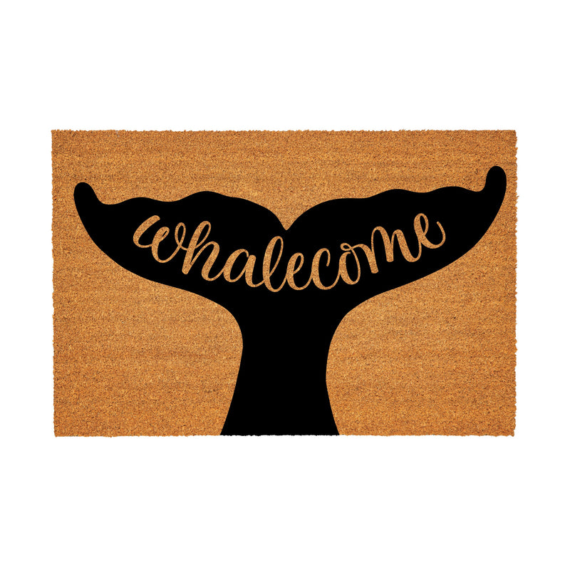 Coastal Coir Mat Welcome Whale 36x24"