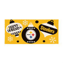 Pittsburgh Steelers Holiday Flocked Coir Sassafras Switch Mat, 22"x10"