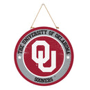 University of Oklahoma Round Door Decor with Hanging Rope, 18x18