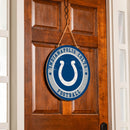 Indianapolis Colts Round Door Decor with Hanging Rope, 18x18