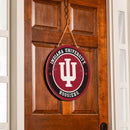 Indiana University Round Door Decor with Hanging Rope, 18x18