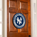 New York Yankees Round Door Decor with Hanging Rope, 18x18