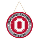 Ohio State University Round Door Decor with Hanging Rope, 18x18