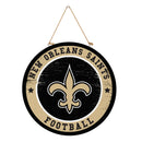 New Orleans Saints Round Door Decor with Hanging Rope, 18x18