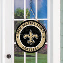 New Orleans Saints Round Door Decor with Hanging Rope, 18x18