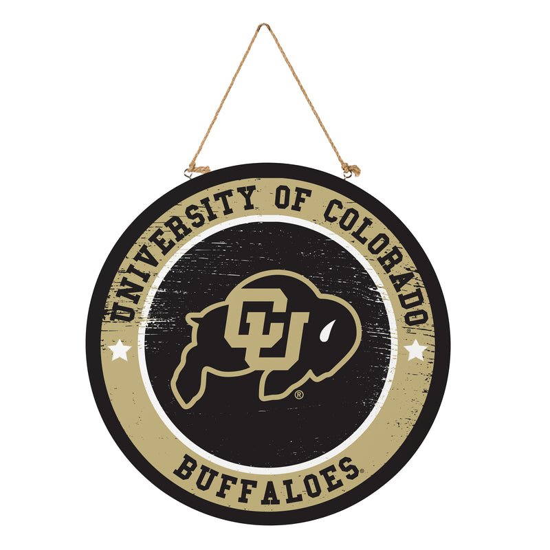 University of Colorado Round Door Decor with Hanging Rope, 18x18