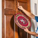 San Francisco 49ers Round Door Decor with Hanging Rope, 18x18