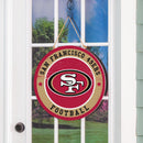 San Francisco 49ers Round Door Decor with Hanging Rope, 18x18