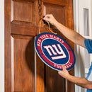 New York Giants Round Door Decor with Hanging Rope, 18x18