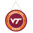 Virginia Tech Round Door Decor with Hanging Rope, 18x18