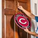 Cincinnati Reds Round Door Decor with Hanging Rope, 18x18