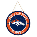 Denver Broncos Round Door Decor with Hanging Rope, 18x18