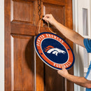 Denver Broncos Round Door Decor with Hanging Rope, 18x18