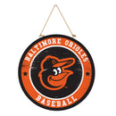 Baltimore Orioles Round Door Decor with Hanging Rope, 18x18