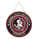 Florida State University Round Door Decor with Hanging Rope, 18x18