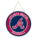 Atlanta Braves Round Door Decor with Hanging Rope, 18x18