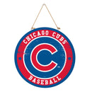 Chicago Cubs Round Door Decor with Hanging Rope, 18x18