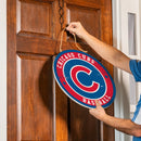 Chicago Cubs Round Door Decor with Hanging Rope, 18x18
