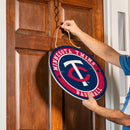 Minnesota Twins Round Door Decor with Hanging Rope, 18x18