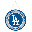 Los Angeles Dodgers Round Door Decor with Hanging Rope, 18x18
