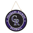 Colorado Rockies Round Door Decor with Hanging Rope, 18x18