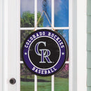 Colorado Rockies Round Door Decor with Hanging Rope, 18x18