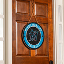 Miami Marlins Round Door Decor with Hanging Rope, 18x18