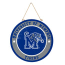 University of Memphis Round Door Decor with Hanging Rope, 18x18