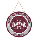Mississippi State University Round Door Decor with Hanging Rope, 18x18