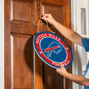 Buffalo Bills Round Door Decor with Hanging Rope, 18x18