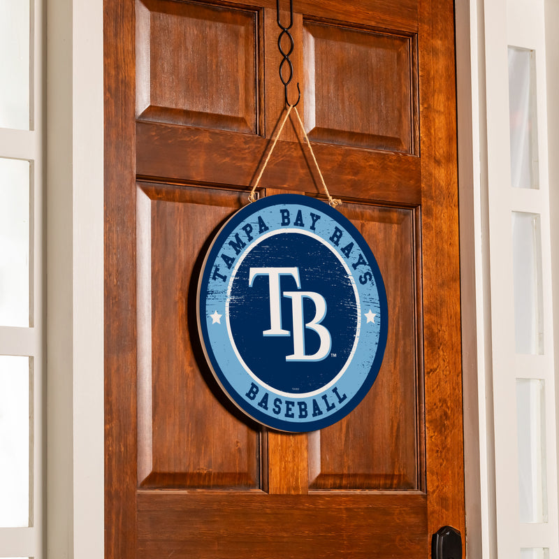 Tampa Bay Rays Round Door Decor with Hanging Rope, 18x18