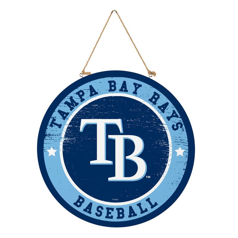 Tampa Bay Rays Round Door Decor with Hanging Rope, 18x18