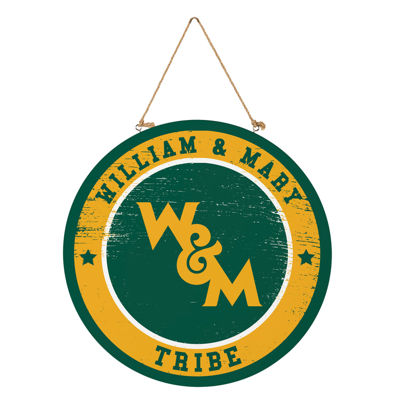 William & Mary Round Door Decor with Hanging Rope, 18x18