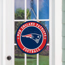 New England Patriots Round Door Decor with Hanging Rope, 18x18