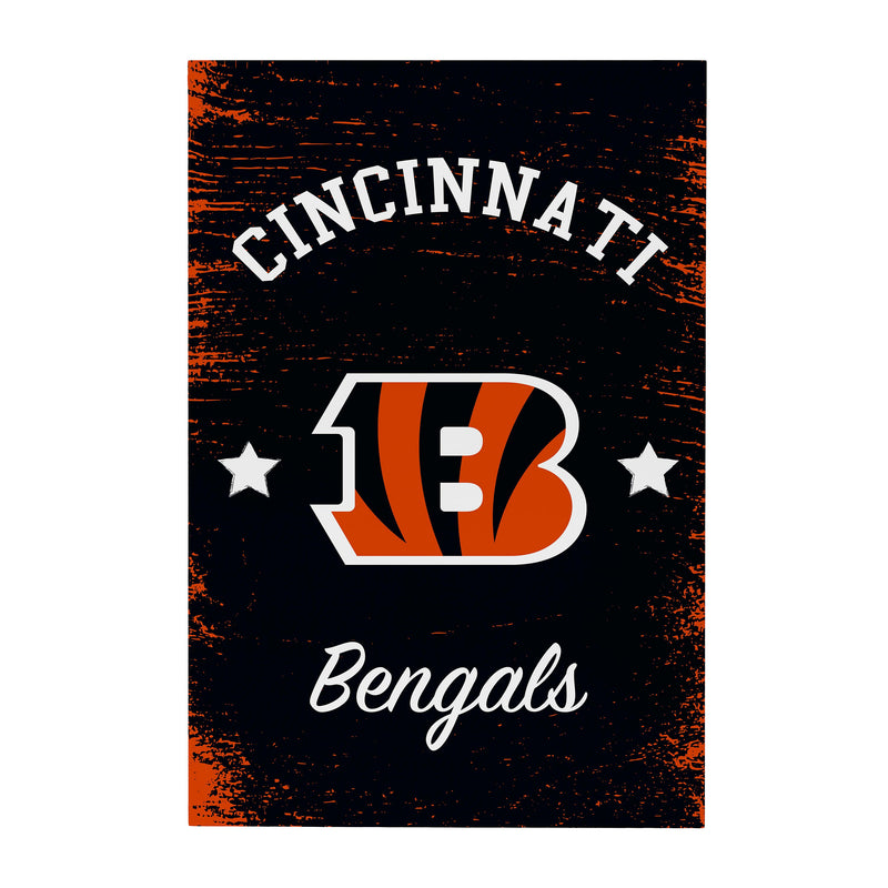 Cincinnati Bengals Wood Wall Sign, 16x24